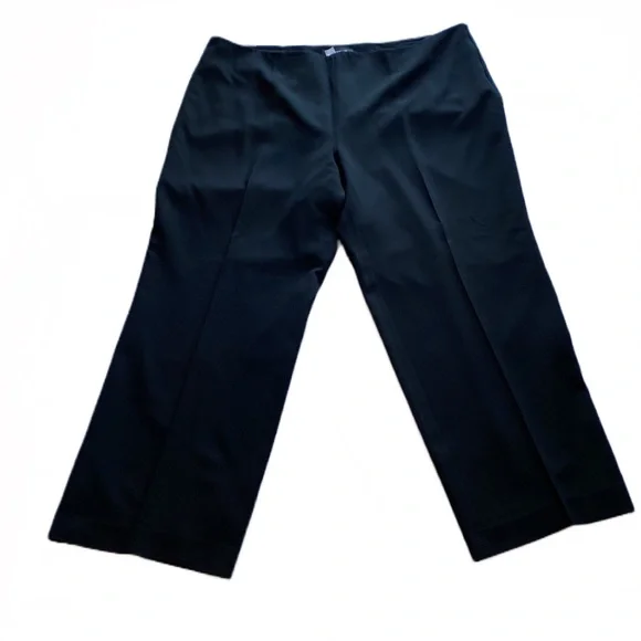 Jones New York Classic Black Lined Dress Pants, Side Zip, No Pockets, 20W